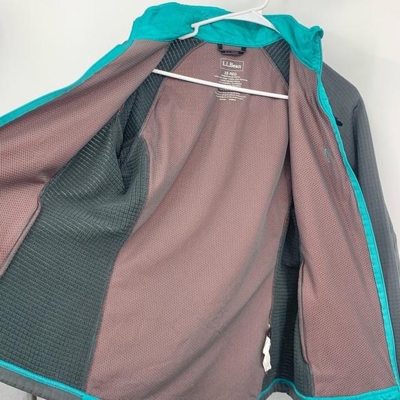 LL Bean Women Size XS Jacket Rain Zip Front Coat Blue Gray Fleece Lined Nylon - Picture 7 of 8